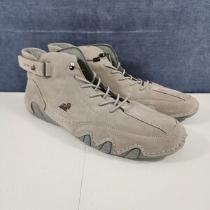 Mens Shoes LDeck Gray Handmade Suede High Top Boots Non-Slip Size 13